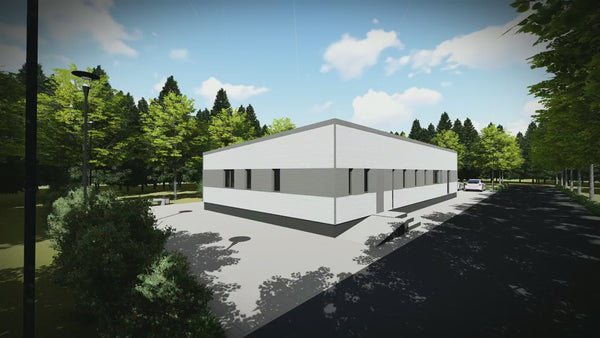 1 Story Commercial Steel Frame Building Construction 008 - building design video