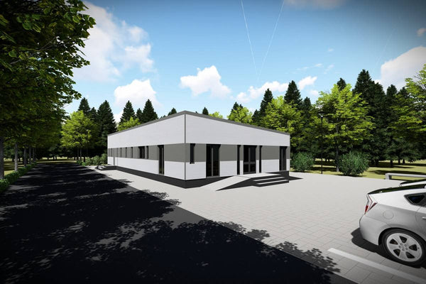 1 Story Commercial Steel Frame Building Construction 008 - building design picture 2