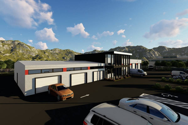 Two Story Commercial Steel Frame Building Construction 005 - building design image 2