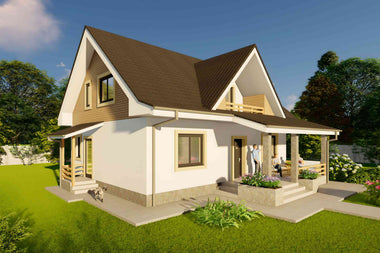 Proiecte casa cu mansarda pe structura metalica