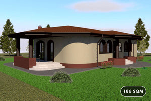 1 Floor Steel Frame House With 3 Bedrooms Number 186-017 - house exterior design image 1 thumbnail