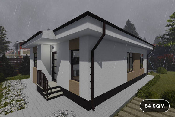 1 Story Steel Frame House With 2 Bedrooms Number 084-084 - home design picture 1