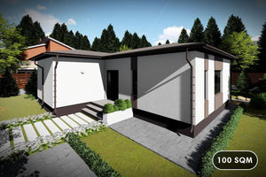1 Story Steel Frame House With Two Bedrooms Model 100-075 - house exterior design picture 1 thumbnail