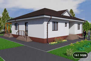 1 Story Steel Frame House With Two Bedrooms Number 161-008 - home exterior design picture 1 thumbnail
