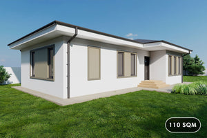 1 Story Steel Frame House With Back Terrace model 110-112 - house design image 1 thumbnail