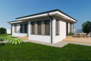 1 Story Steel Frame House With Back Terrace model 110-112 - house design image 2 thumbnail