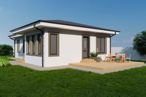 1 Story Steel Frame House With Back Terrace model 110-112 - house design image 3 thumbnail