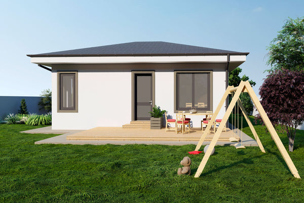 1 Story Steel Frame House With Back Terrace model 110-112 - house design image 4