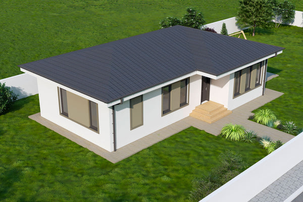 1 Story Steel Frame House With Back Terrace model 110-112 - house design image 8