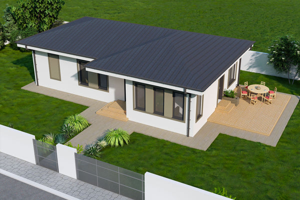 1 Story Steel Frame House With Back Terrace model 110-112 - house design image 9