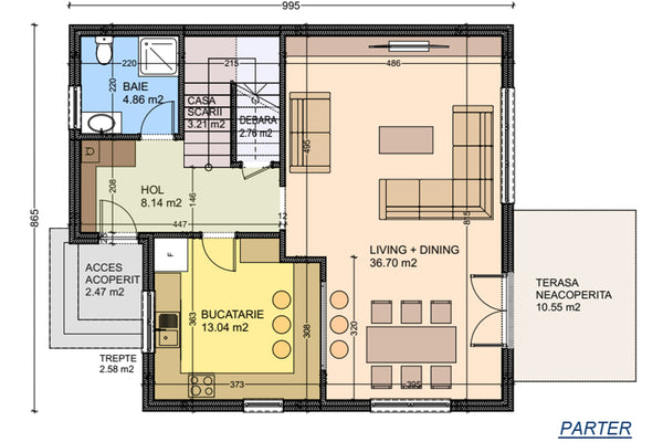 2 Floors Steel Frame House 3 Bedooms and 3 Baths 182-104 - ground floor partitioning