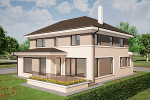 2-Level Modern Metal Frame House With Garage 319-111 - house exterior design image 2 thumbnail