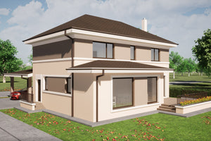 2-Level Modern Metal Frame House With Garage 319-111 - house exterior design image 4 thumbnail