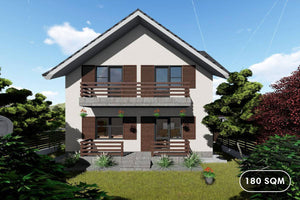 2 Storey Steel Frame House With 3 Bedrooms Model 180-070 - house design image 1 thumbnail