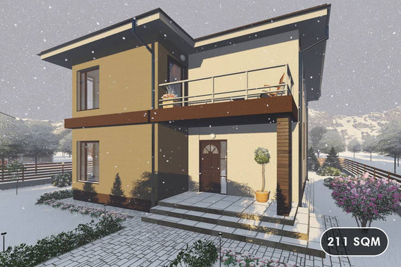 2 Storey Steel Frame House With 3 Bedrooms Model 211-034 - home exterior design image 1
