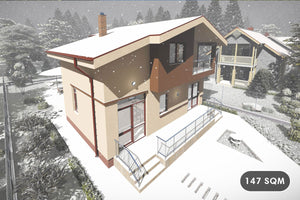 2 Storey Steel Frame House With Three Bedrooms Model 147-089 - modern exterior home image 1 thumbnail