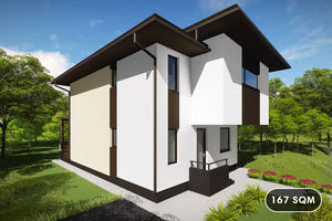 2 Storey Steel Frame House With Three Bedrooms Model 167-023 - home exterior design image 1 thumbnail