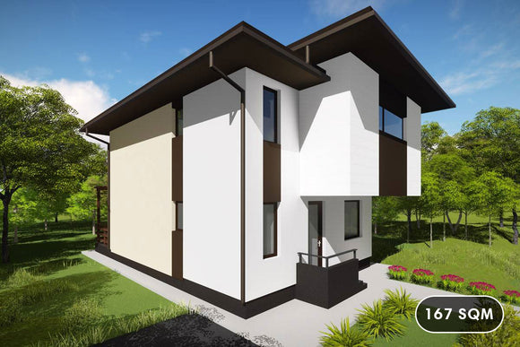 2 Storey Steel Frame House With Three Bedrooms Model 167-023 - home exterior design image 1