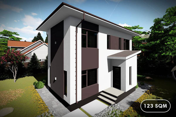 2 Story Steel Frame House With 2 Bedrooms Number 123-076 - house exterior design image 1