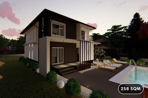 2 Story Steel Frame House With 3 Bedrooms Model 258-061 - home design picture 1 thumbnail