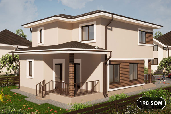 2 Story Steel Frame House With 4 Bedrooms Number 198-091 - home design picture 1