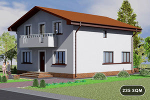 2 Story Steel Frame House With Three Bedrooms Model 235-005 - home design image 1 thumbnail