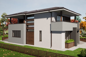 2 Floors Steel Frame House Model With 4 Bedooms 290-103 - photo 4 of the house facade thumbnail