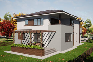 2 Floors Steel Frame House Model With 4 Bedooms 290-103 - photo 7 of the house facade thumbnail