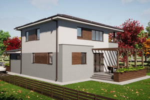 2 Floors Steel Frame House Model With 4 Bedooms 290-103 - photo 8 of the house facade thumbnail
