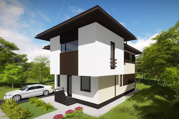 2 Storey Steel Frame House With Three Bedrooms Model 167-023 - home exterior design image 2