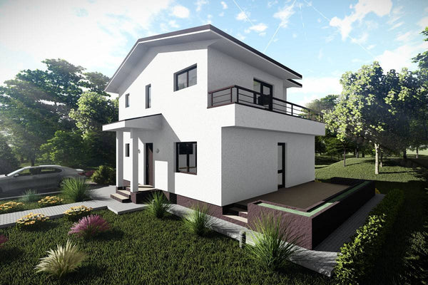 2 Story Steel Frame House With 3 Bedrooms 181-026 - home design image 3