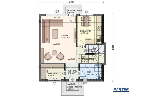 2 Story Steel Frame House With 3 Bedrooms 2 Baths 135-100 - home plan at ground floor