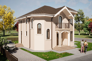 2 Story Steel Frame House With 3 Bedrooms 3 Baths 180-098 home front design picture 3 thumbnail
