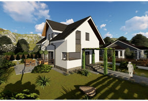 2 Story Steel Frame House With 3 Bedrooms Model 186-058 - house design image 3 thumbnail