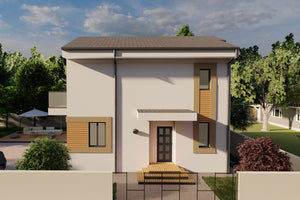 2 Story Steel frame house with balcony model 137-107 - house design image 4 thumbnail