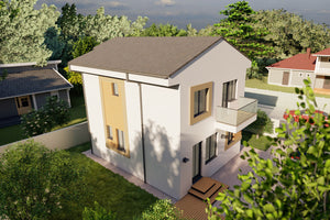 2 Story Steel frame house with balcony model 137-107 - house design image 6 thumbnail