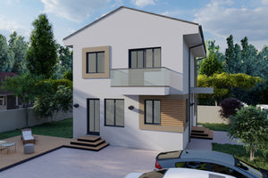 2 Story Steel frame house with balcony model 137-107 - house design image 9 thumbnail