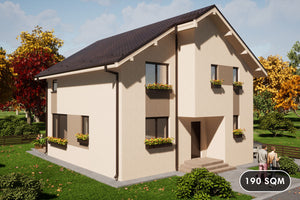 2 story steel frame house with small terrace 190sqm code 114 - exterior house design pic 1 thumbnail