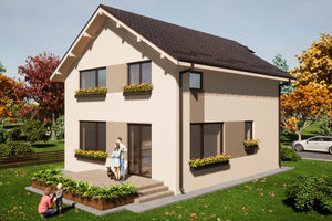 2 story steel frame house with small terrace 190sqm code 114 - exterior house design pic 2 thumbnail