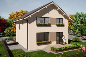 2 story steel frame house with small terrace 190sqm code 114 - exterior house design pic 3 thumbnail
