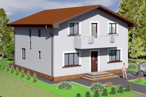2 Story Steel Frame House With Three Bedrooms Model 235-005 - home design image 2 thumbnail
