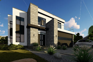 2 Story Steel Frame House With Three Bedrooms Number 334-062 - modern exterior house picture 3 thumbnail