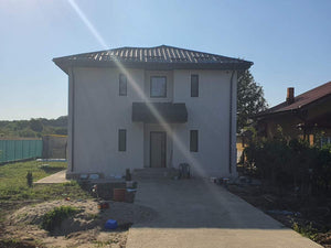 Metal Structure House Exterior Facade Finish with Decorative Exterior Plaster thumbnail
