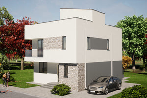 3 Story Steel Frame House With Rooftop Terrace Model 281-105 - exterior home design image 4 thumbnail
