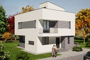 3 Story Steel Frame House With Rooftop Terrace Model 281-105 - exterior home design image 5 thumbnail