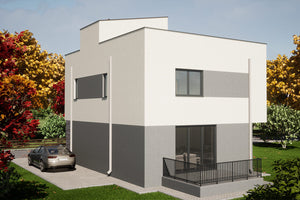3 Story Steel Frame House With Rooftop Terrace Model 281-105 - exterior home design image 6 thumbnail