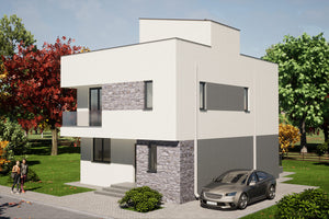 3 Story Steel Frame House With Rooftop Terrace Model 281-105 - exterior home design image 8 thumbnail