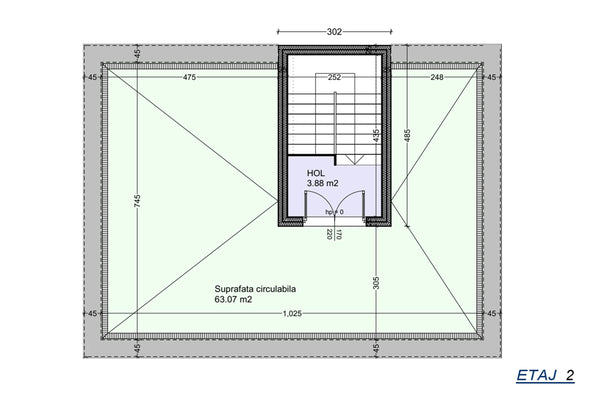 3 Story Steel Frame House With Rooftop Terrace Model 281-105 - 2nd floor design image 1