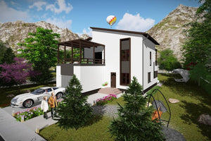 3 Storey Steel Frame House With Three Bedrooms Model 342-038 - modern style house exterior image 2 thumbnail