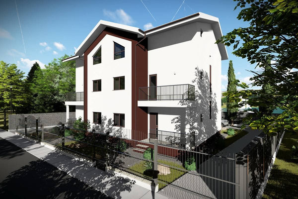 3 Story Steel Frame Duplex House Model 399-066 - house exterior design image 6